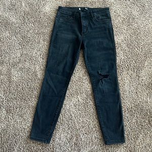Kut from the Kloth Connie Fab Ankle Skinny jeans in washed black.